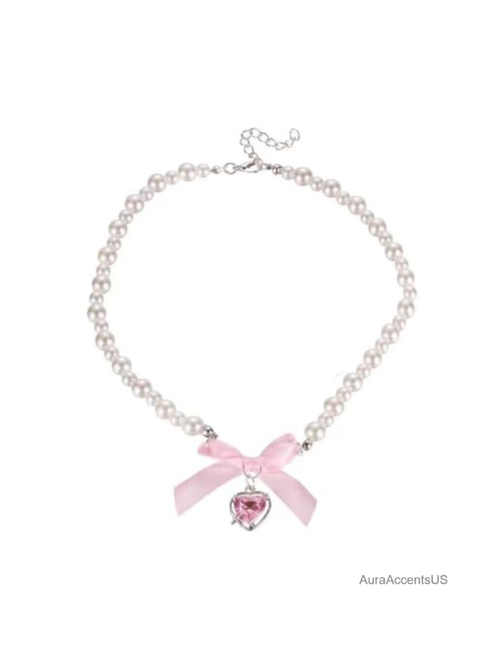 Pearl Diamond Strap Clavicle Chain Necklace Alloy Zinc Exquisite Haoshi Gift